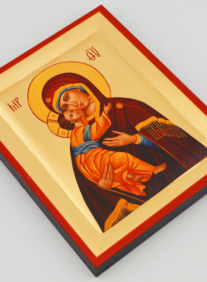 Icône Byzantine Vierge Marie Porte du Ciel Peinte à la Main - 13cm (pic 3)