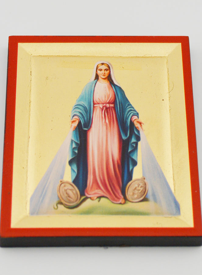 Icône Byzantine Vierge Miraculeuse Peinte à la Main - 8 cm (pic 2)