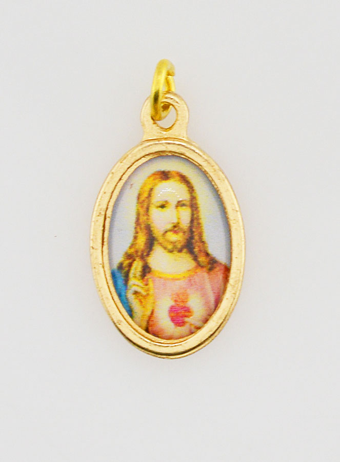 Médaille Sacré-Coeur de Jésus Dorée - 15mm (pic 1)