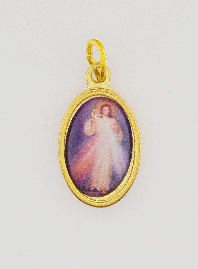 Médaille Christ Miséricordieux Divine Miséricorde Dorée - 15mm (pic 1)