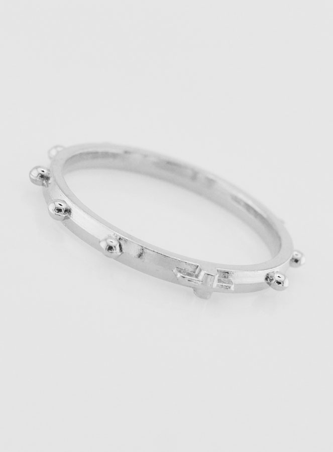 Bague Religieuse Dizainier Argentée - Taille 64 (pic 2)