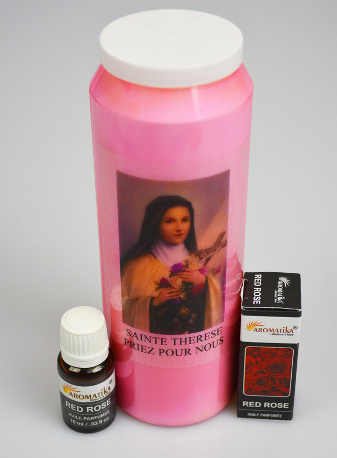 Bougie de Neuvaine à Sainte Thérèse Parfumée Rose (pic 2)