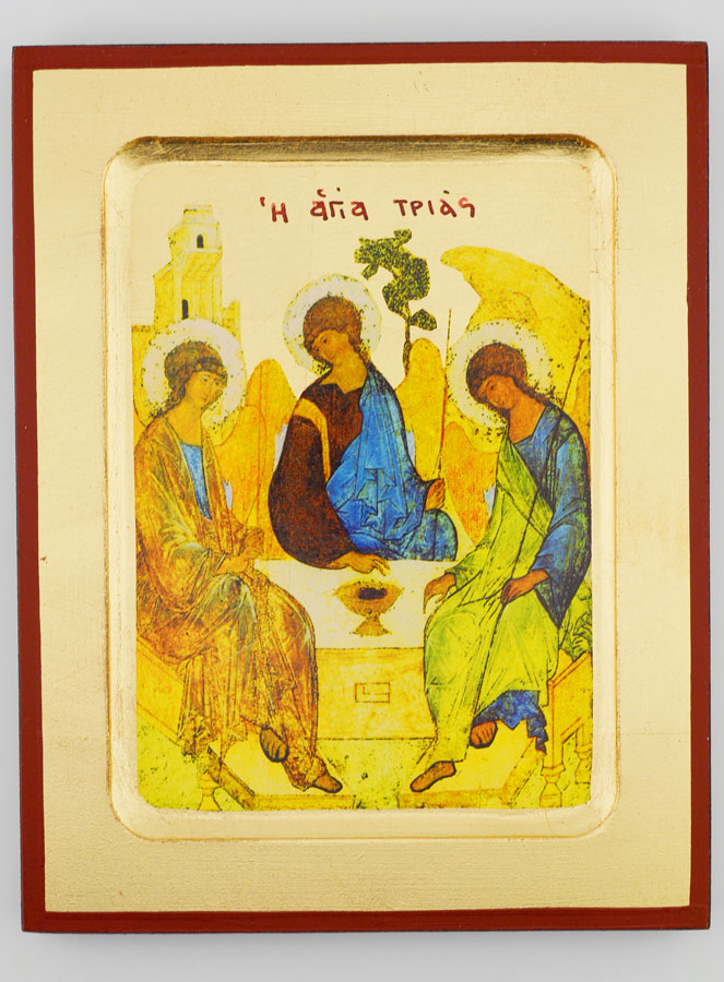 Icône Byzantine Sainte Trinité de Roublev - 17 cm (pic 1)