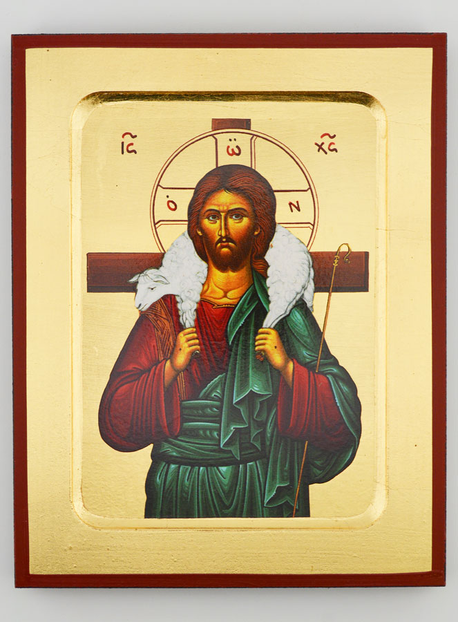 Icône Byzantine de Jésus-Christ Bon Pasteur - 17 cm (pic 1)