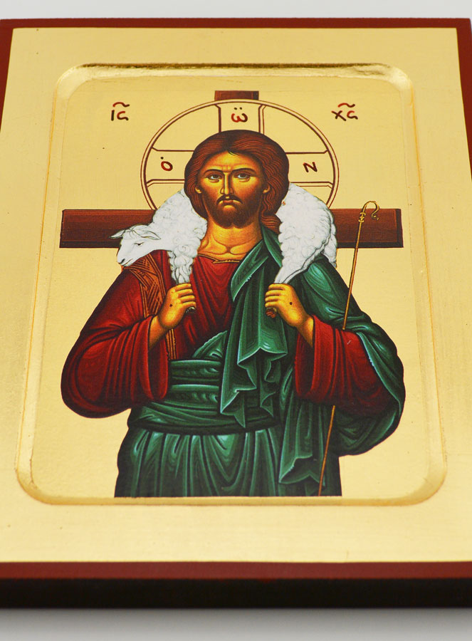 Icône Byzantine de Jésus-Christ Bon Pasteur - 17 cm (pic 2)