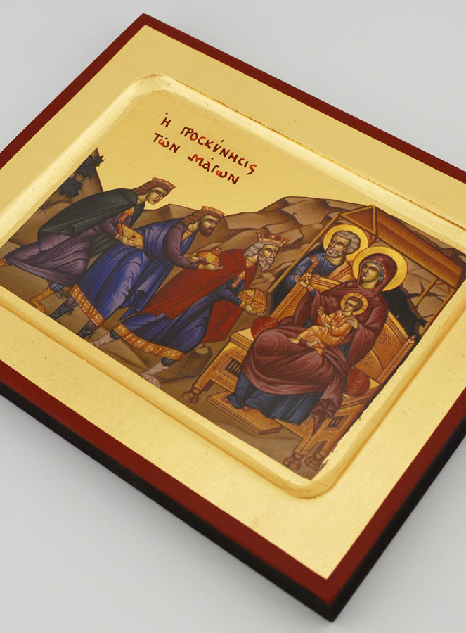Icône Byzantine Les Rois Mages  - 17 cm (pic 3)