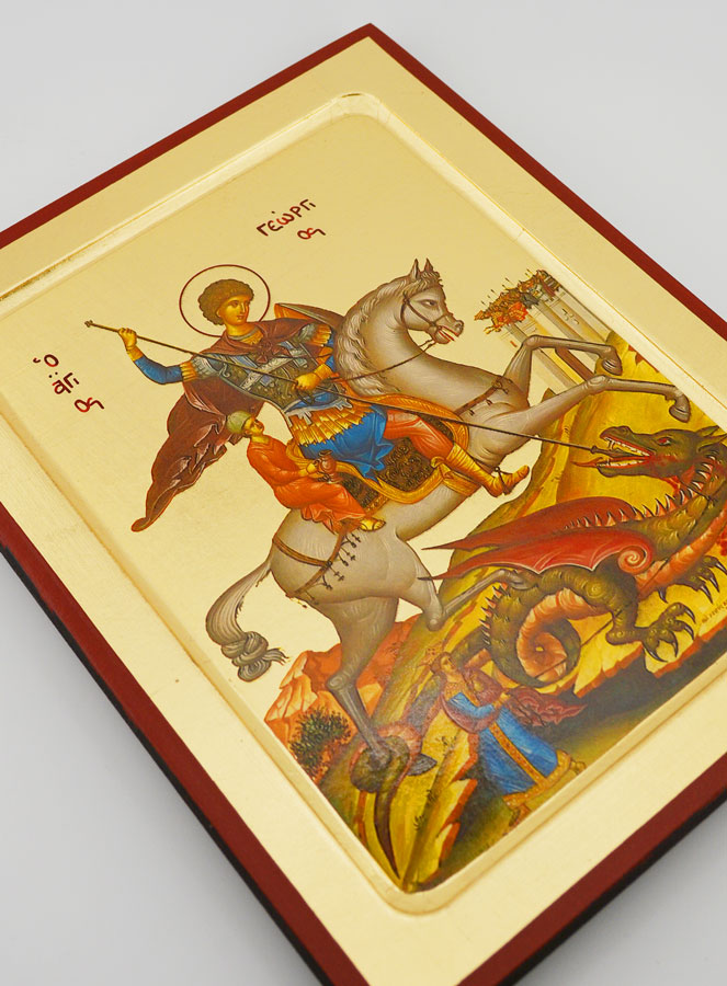 Icône Byzantine Saint Georges - 23 cm (pic 3)