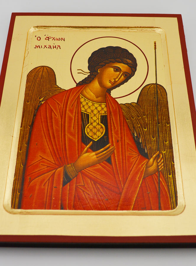 Icône Byzantine Grecque Saint Michel Archange - 22 cm (pic 2)