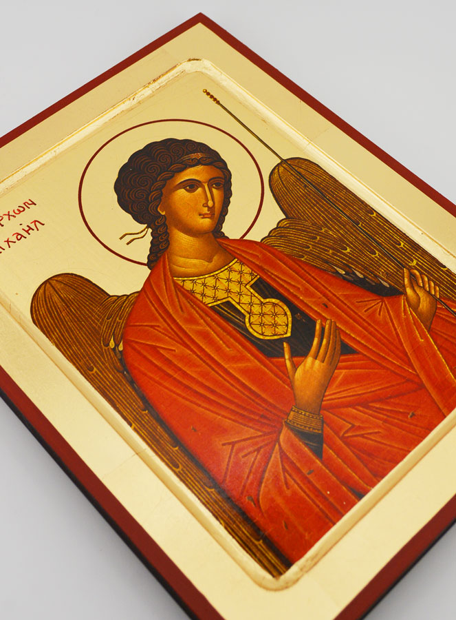 Icône Byzantine Grecque Saint Michel Archange - 22 cm (pic 3)
