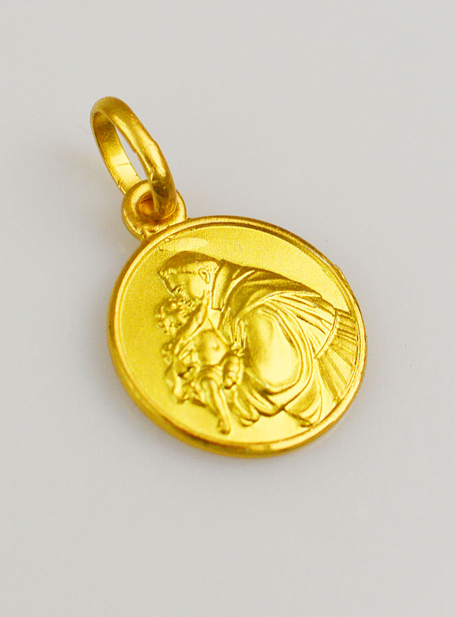 Médaille Saint Antoine de Padoue en Plaqué Or - 12 mm (pic 3)