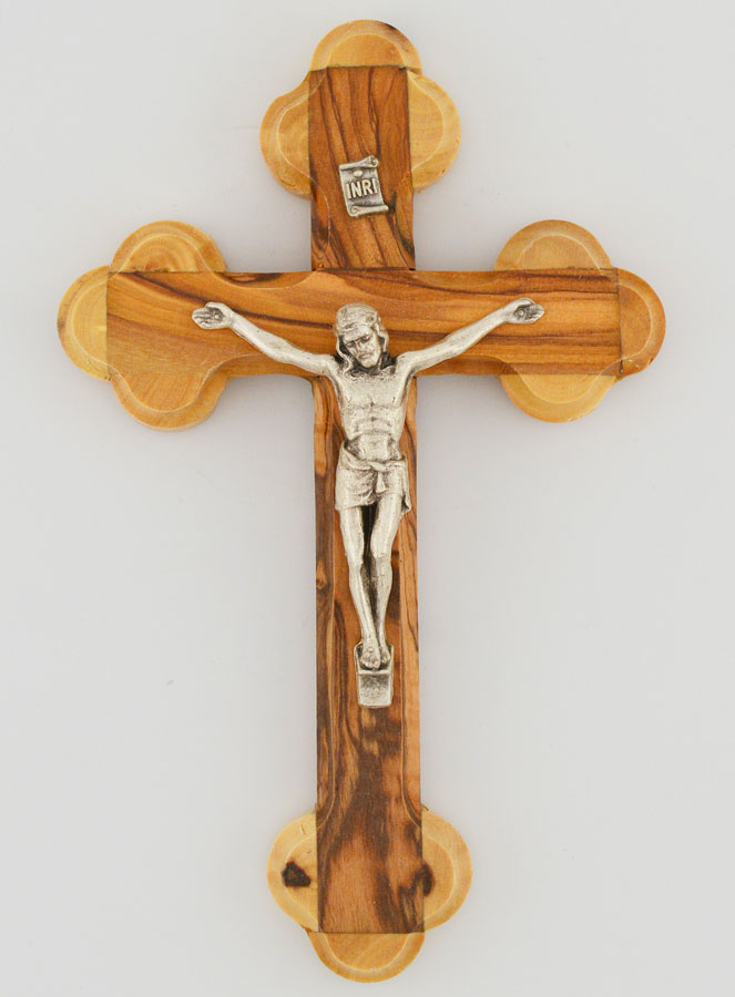 Crucifix Orthodoxe en Bois d'Olivier - 13 cm (pic 1)