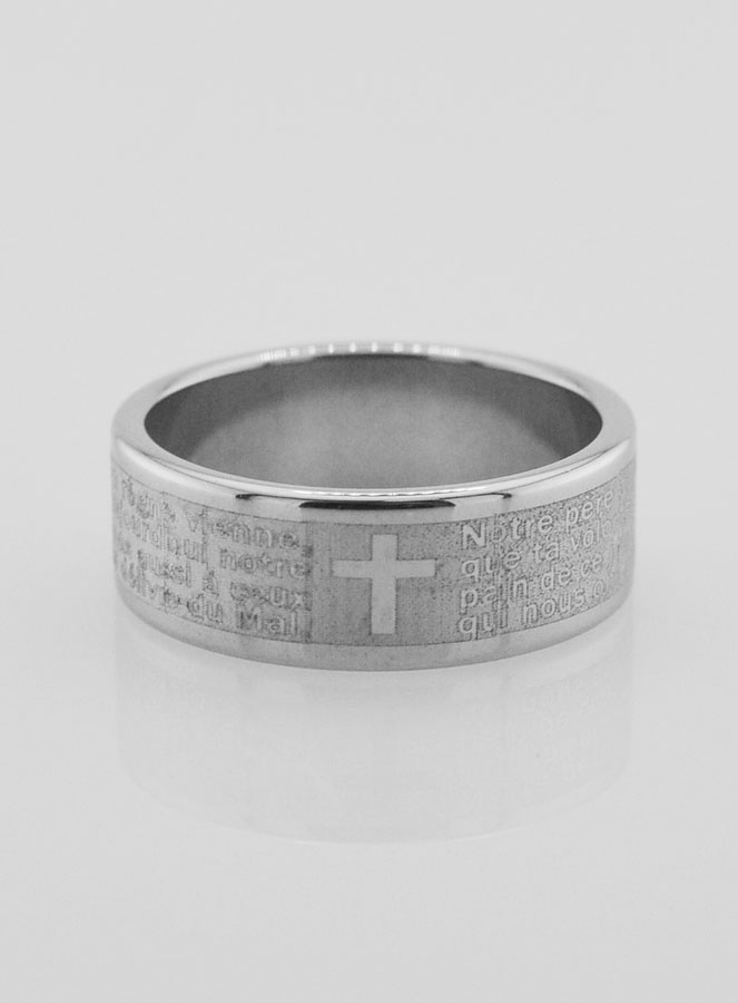 Bague Religieuse Prière du Notre Père Taille 56 (pic 1)