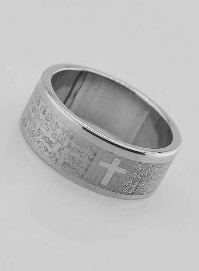 Bague Religieuse Prière du Notre Père Taille 54 (pic 2)