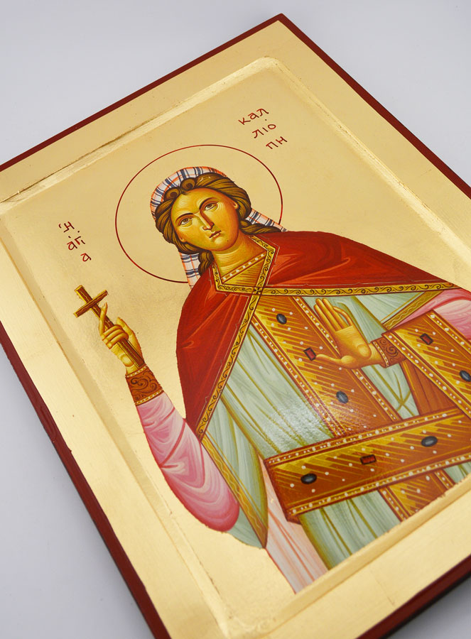 Icône Byzantine Sainte Kaliopée - 30 cm (pic 3)