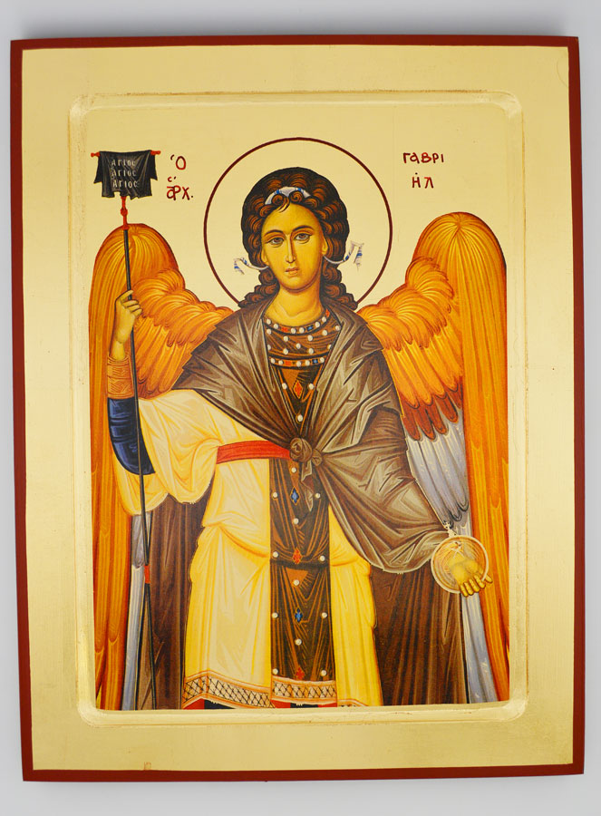 Icône Byzantine Archange Gabriel - 30 cm (pic 1)