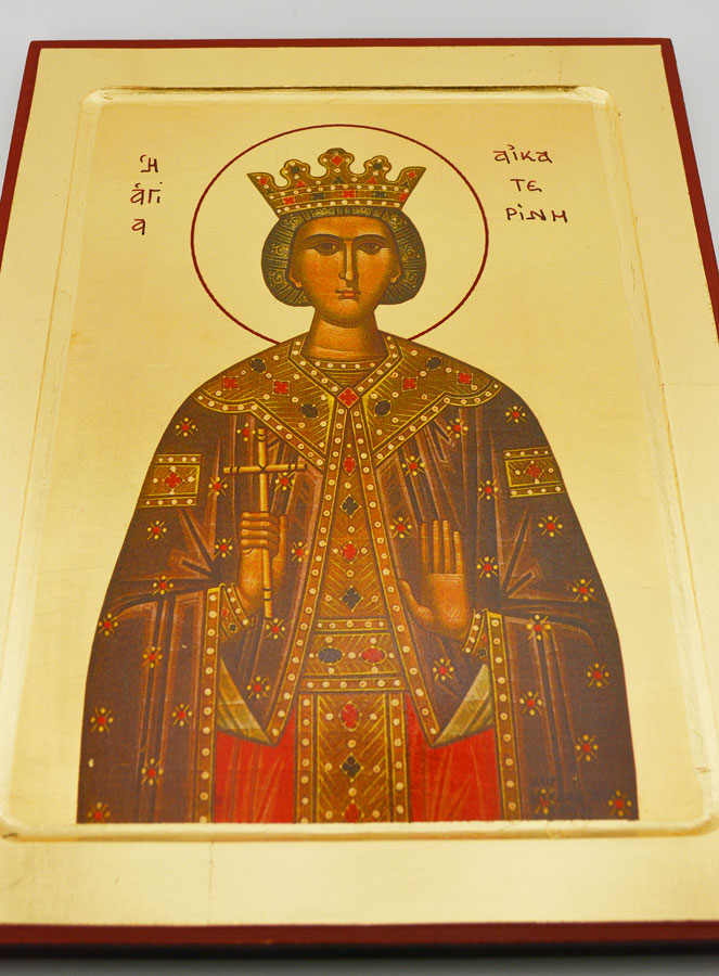 Icône Byzantine Sainte Catherine d'Alexandrie - 30 cm (pic 2)