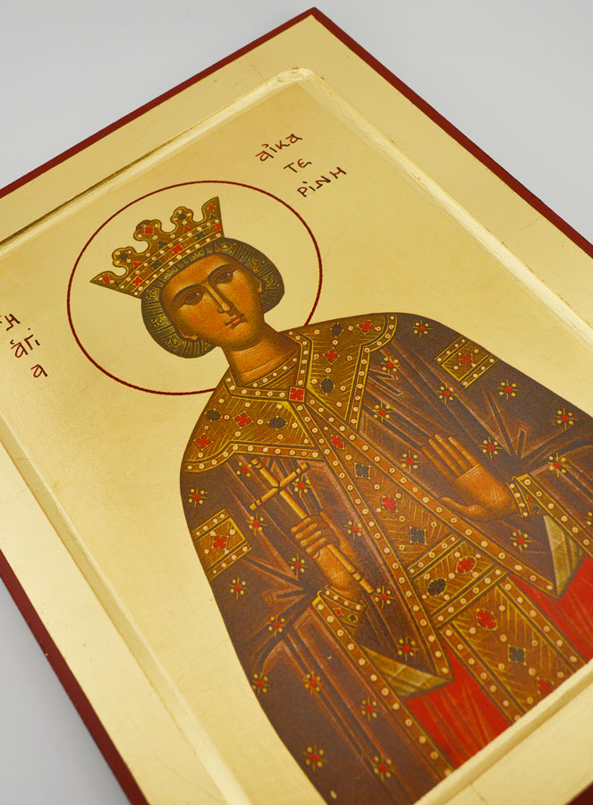 Icône Byzantine Sainte Catherine d'Alexandrie - 30 cm (pic 3)