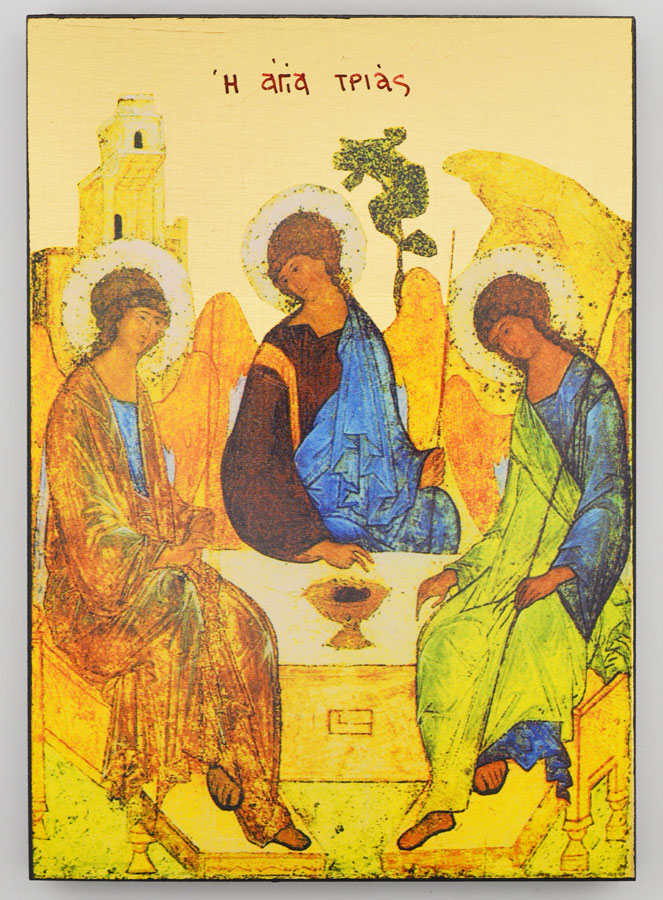 Icône Byzantine Sainte Trinité de Roublev - 20 cm (pic 1)