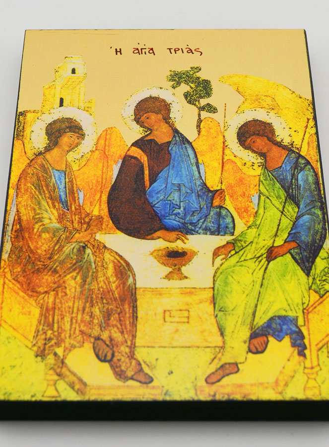 Icône Byzantine Sainte Trinité de Roublev - 20 cm (pic 2)