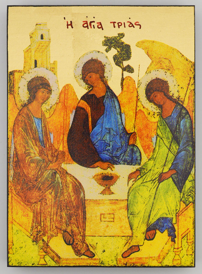 Icône Byzantine Sainte Trinité de Roublev - 12 cm (pic 1)