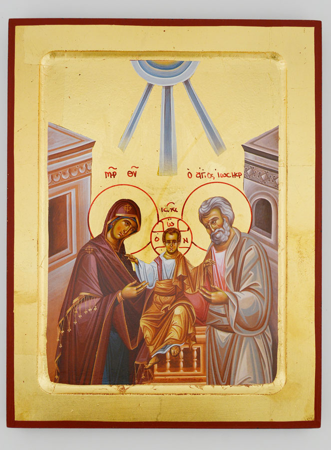 Icône Byzantine Sainte Famille de Nazareth - 22 cm (pic 1)
