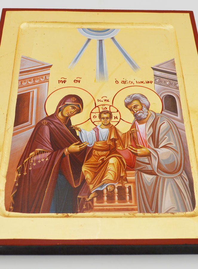 Icône Byzantine Sainte Famille de Nazareth - 22 cm (pic 2)