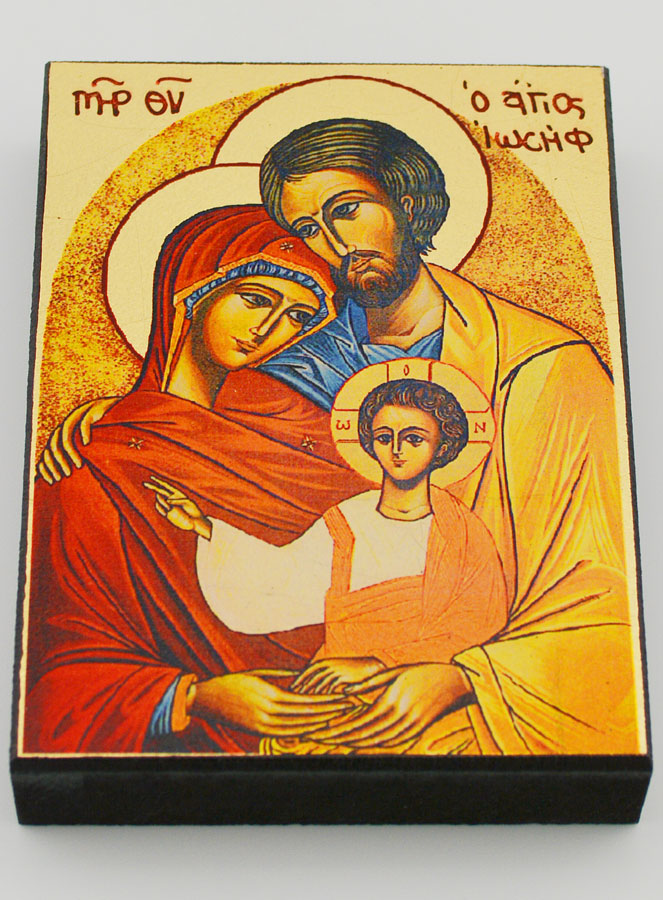 Icône Byzantine Sainte Famille de Nazareth - 9 cm (pic 2)