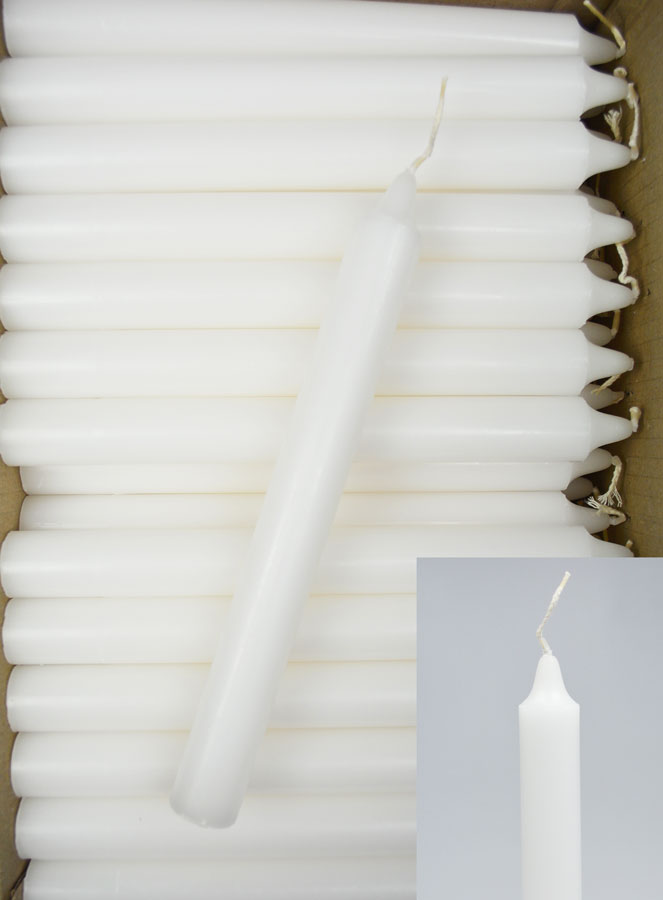 24 Bougies Cierges Teintées Masse Couleur Blanche (pic 1)