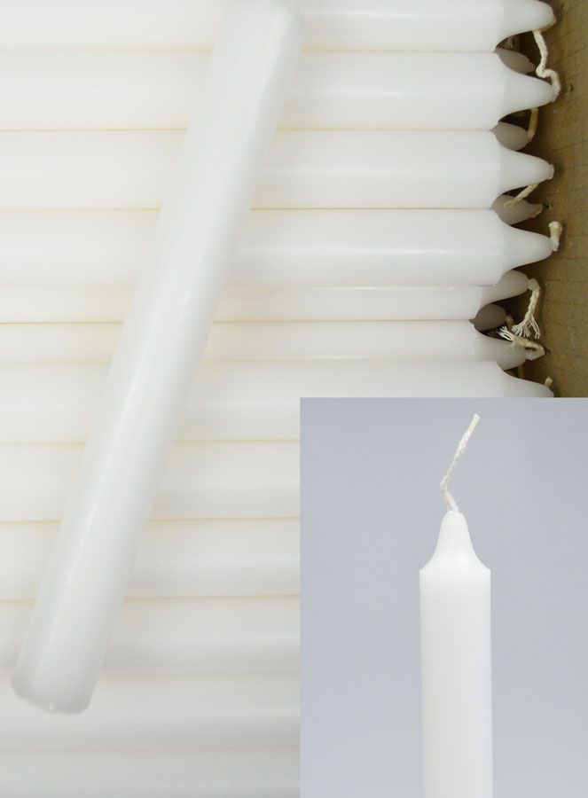 24 Bougies Cierges Teintées Masse Couleur Blanche (pic 3)