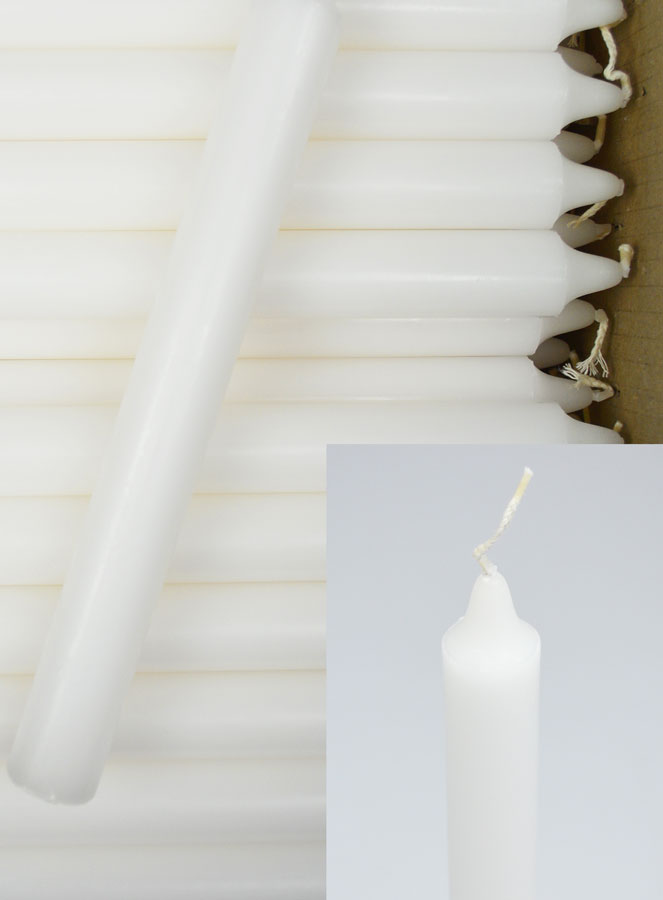 24 Bougies Cierges Teintées Masse Couleur Blanche (pic 4)