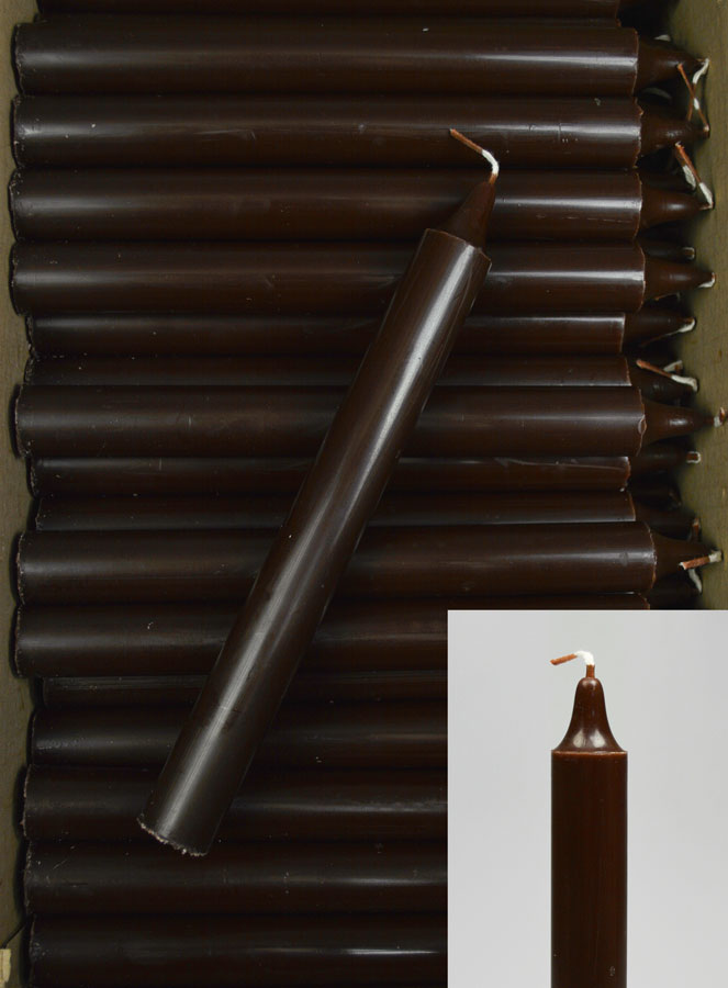 24 Bougies Cierges Teintées Masse Couleur Marron Chocolat (pic 1)