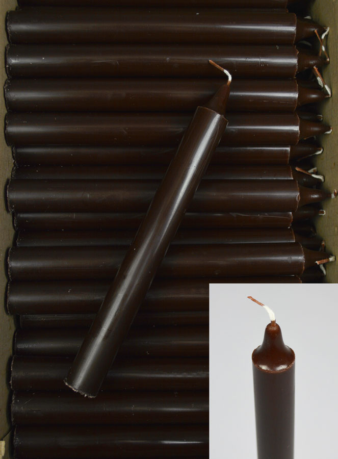 24 Bougies Cierges Teintées Masse Couleur Marron Chocolat (pic 2)