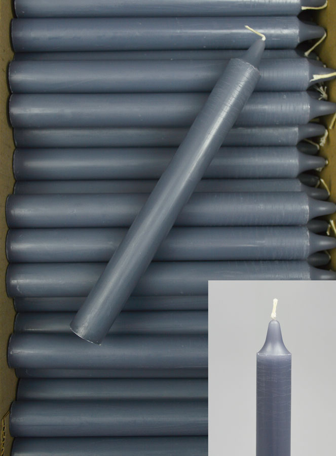 24 Bougies Cierges Teintées Masse Couleur Gris (pic 1)