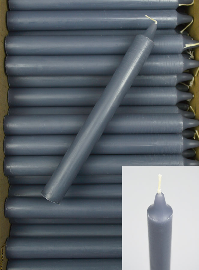 24 Bougies Cierges Teintées Masse Couleur Gris (pic 2)