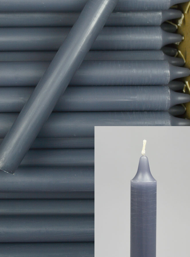 24 Bougies Cierges Teintées Masse Couleur Gris (pic 3)