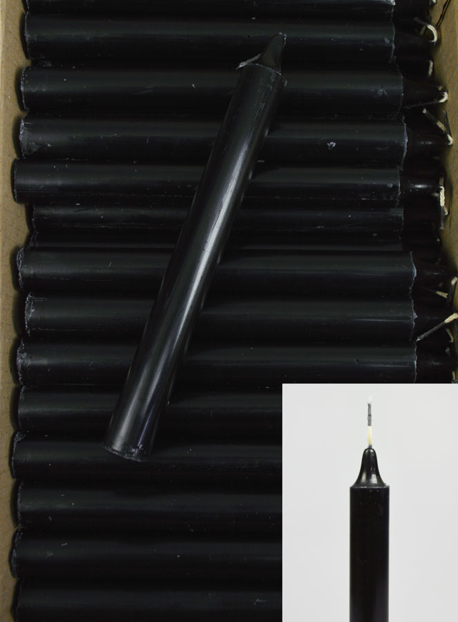 24 Bougies Cierges Teintées Masse Couleur Noir (pic 1)