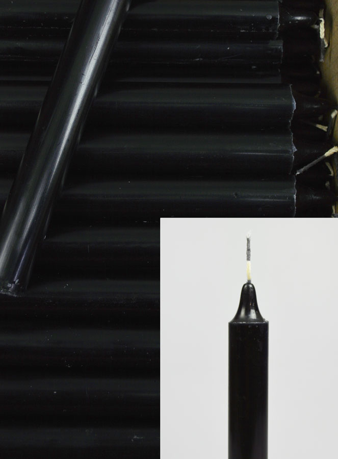 24 Bougies Cierges Teintées Masse Couleur Noir (pic 3)