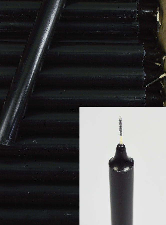 24 Bougies Cierges Teintées Masse Couleur Noir (pic 4)