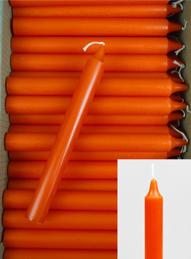 24 Bougies Cierges Teintées Masse Couleur Orange (pic 1)