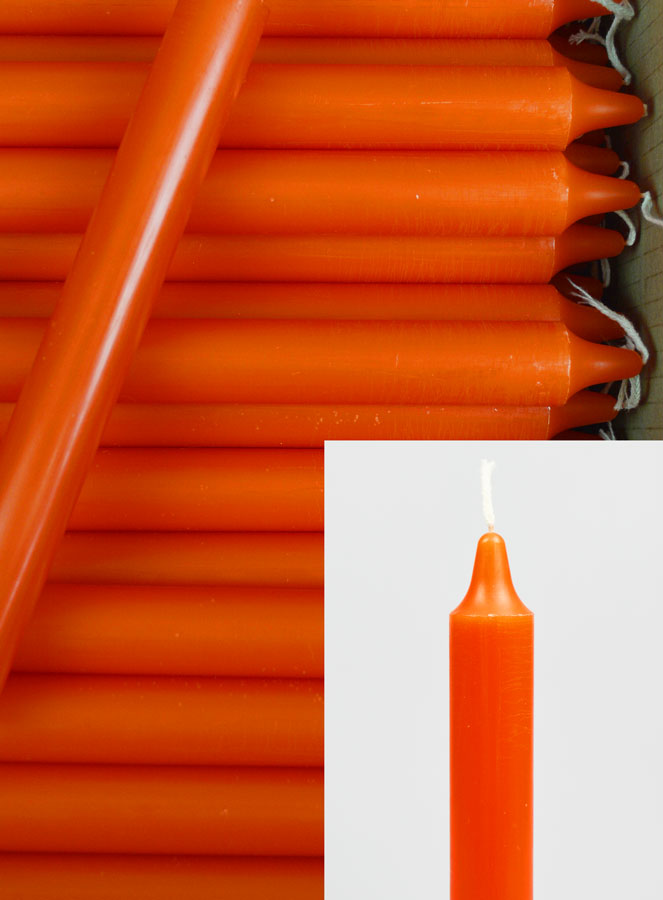 24 Bougies Cierges Teintées Masse Couleur Orange (pic 3)