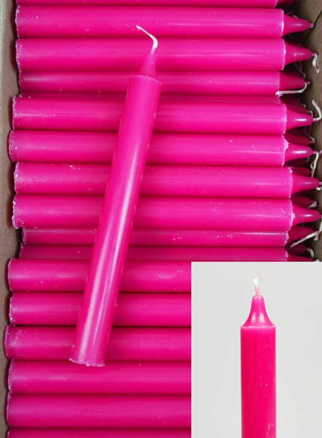24 Bougies Cierges Teintées Masse Couleur Rose (pic 1)