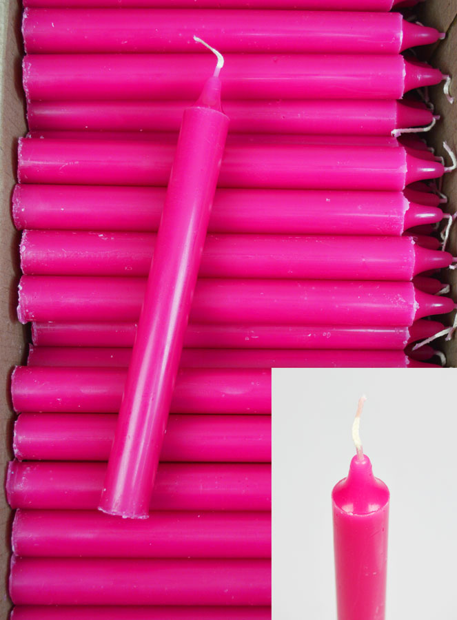 24 Bougies Cierges Teintées Masse Couleur Rose (pic 2)