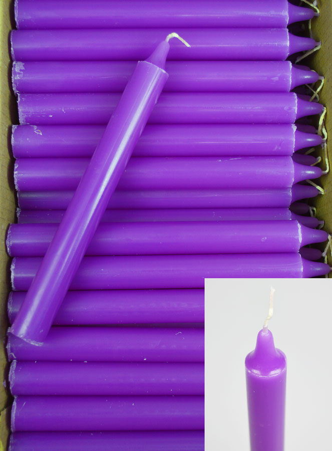 24 Bougies Cierges Teintées Masse Couleur Violet (pic 2)