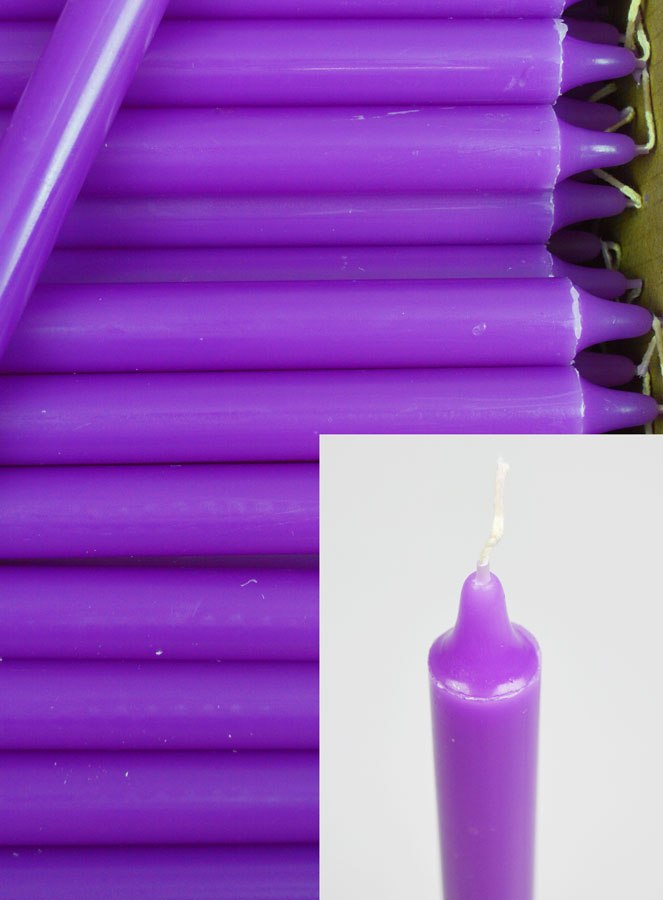 24 Bougies Cierges Teintées Masse Couleur Violet (pic 4)