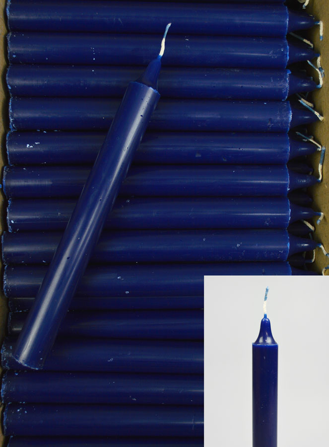 24 Bougies Cierges Teintées Masse Couleur Bleu Marine (pic 1)