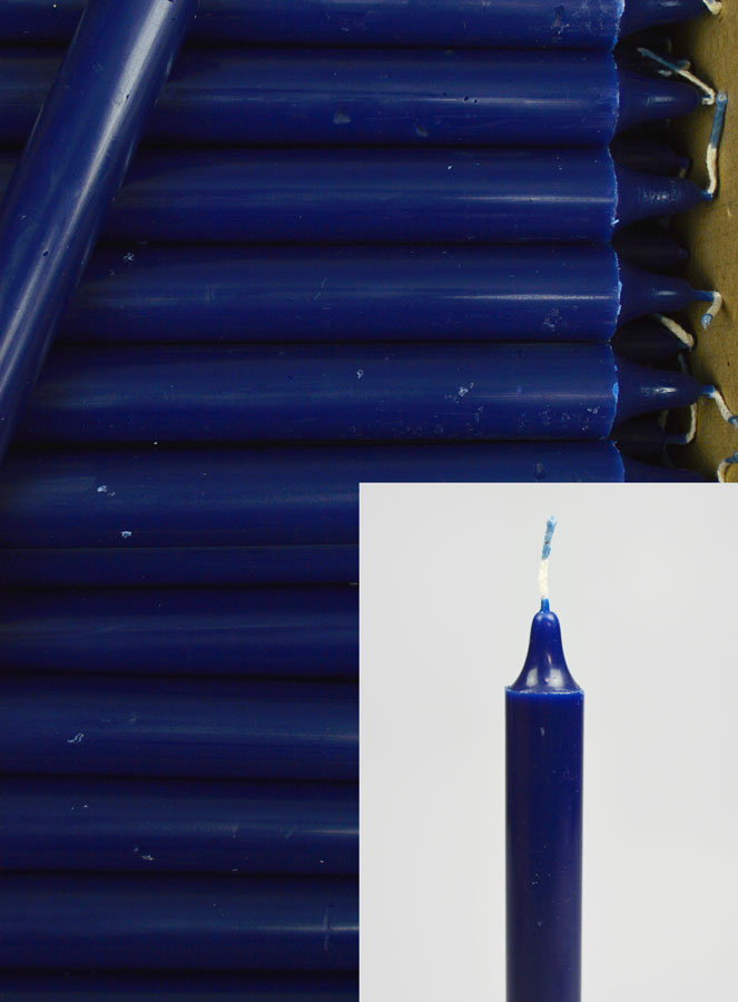 24 Bougies Cierges Teintées Masse Couleur Bleu Marine (pic 3)
