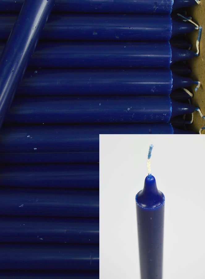 24 Bougies Cierges Teintées Masse Couleur Bleu Marine (pic 4)
