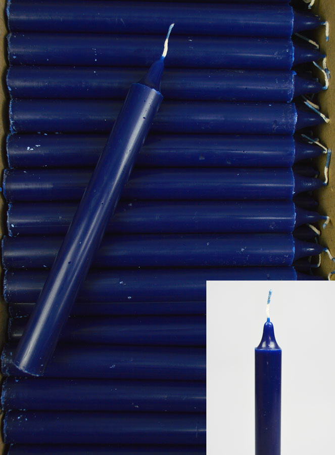 Carton 48 Cierges Teintées Masse Couleur Bleu Marine (pic 1)