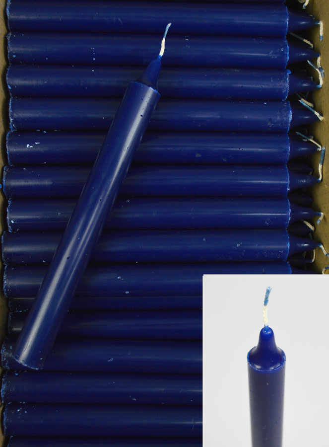 Carton 48 Cierges Teintées Masse Couleur Bleu Marine (pic 2)