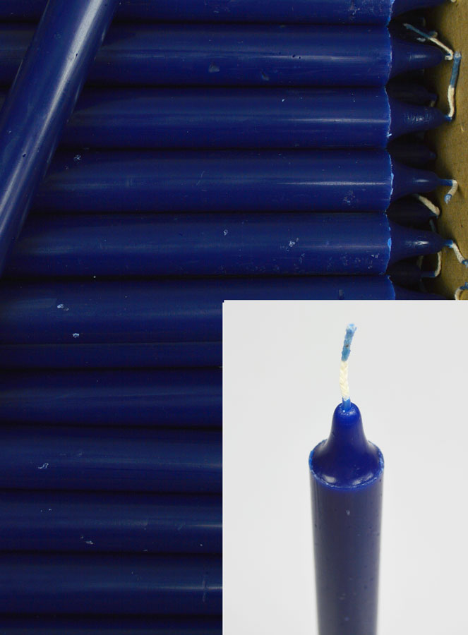 Carton 48 Cierges Teintées Masse Couleur Bleu Marine (pic 4)